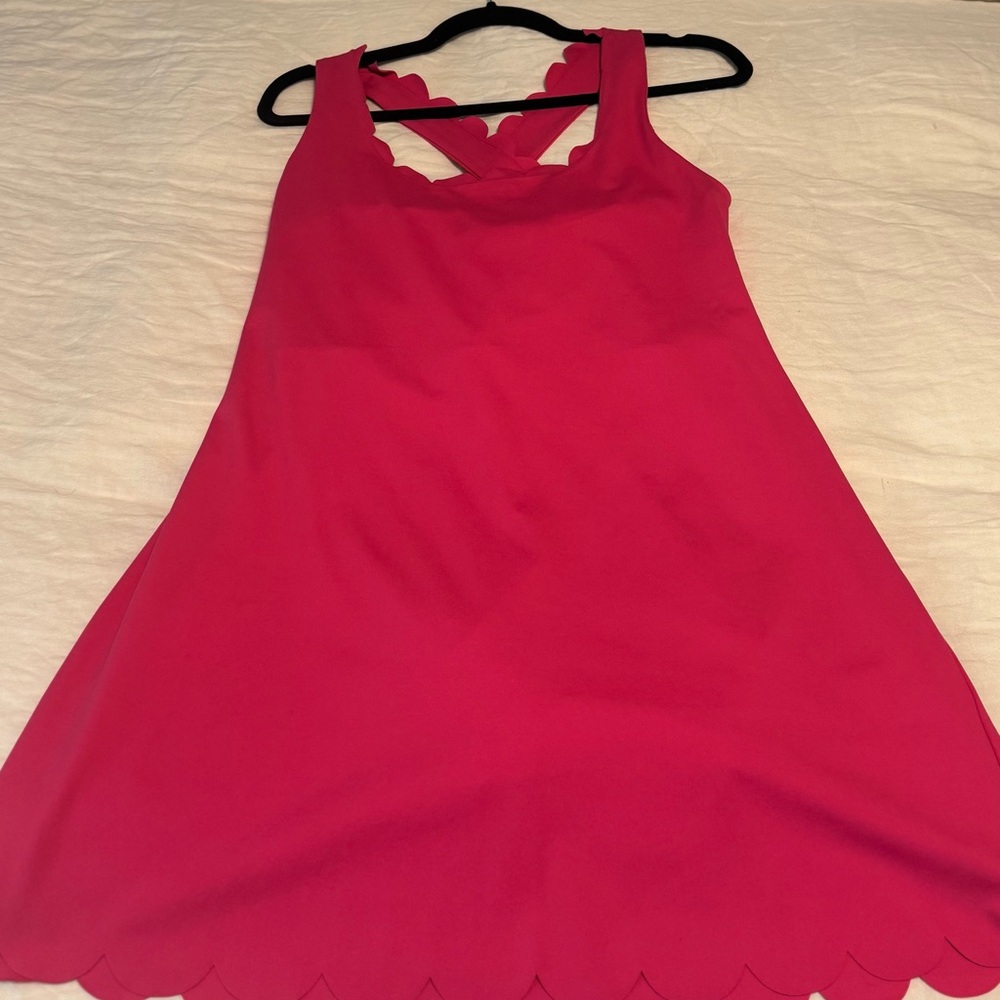 NWOT J Crew Scalloped Hem Pink Dress